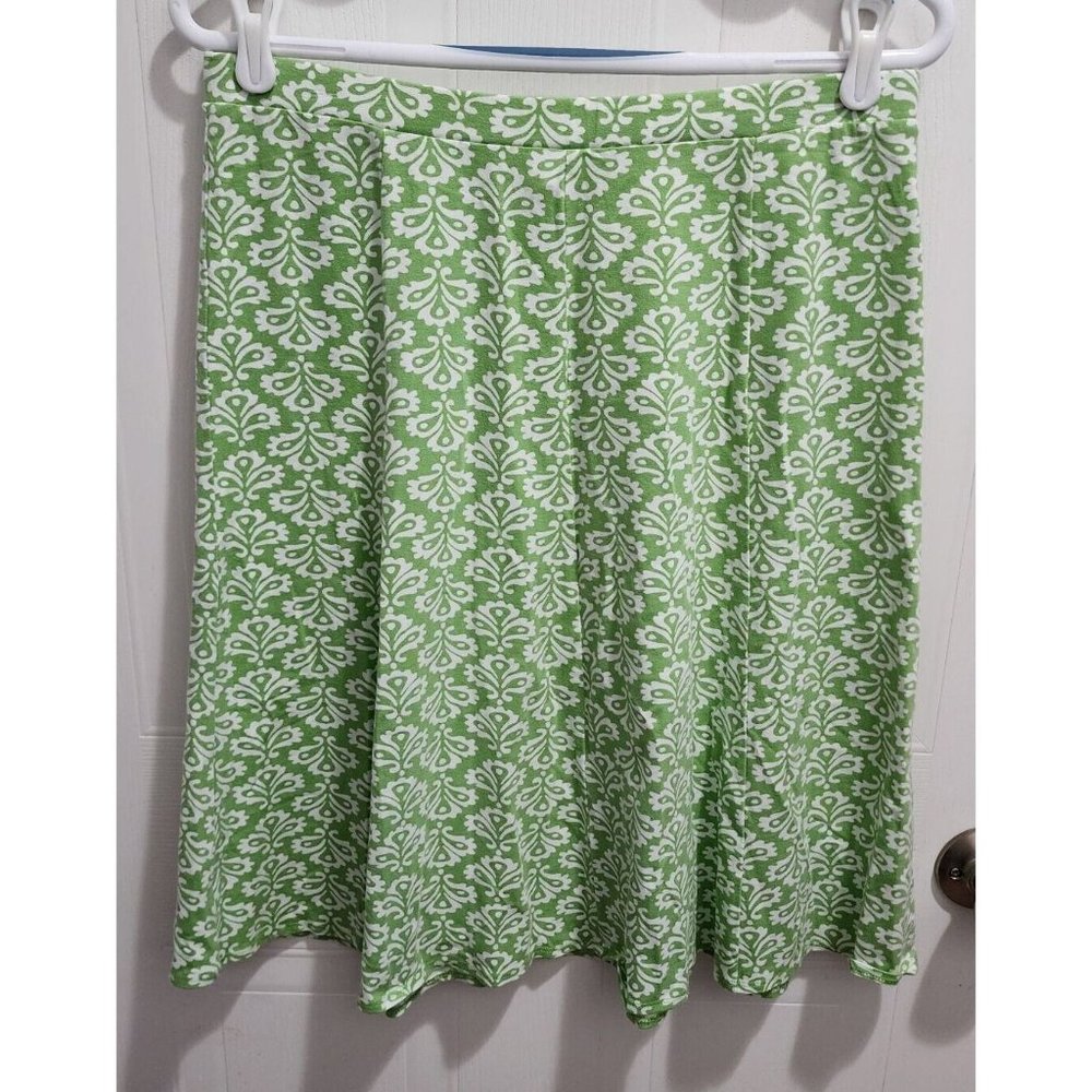 Talbots Women's Pull On Elastic Waist Knee Length Skirt Jersey Knit Green Sz‎ S